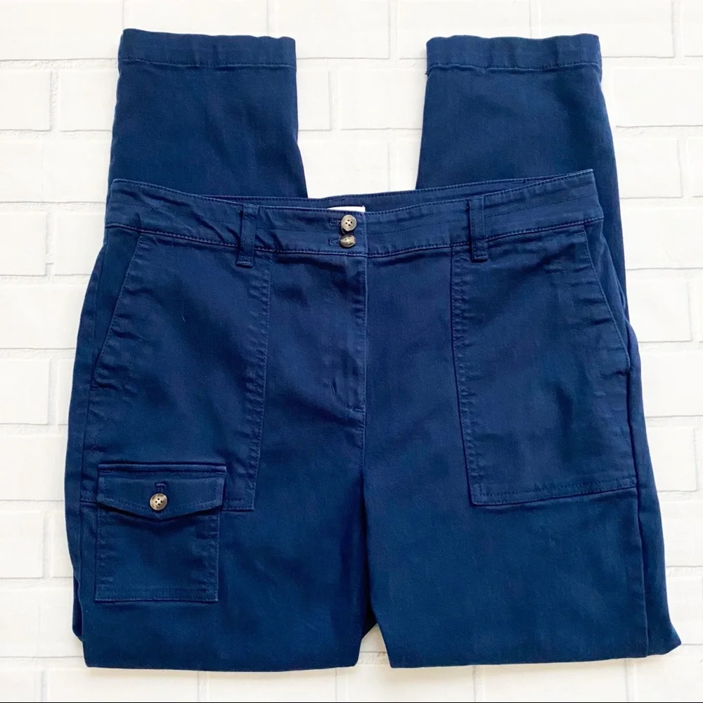 J. Jill Dark Blue Skinny Ankle Length Utility Pocket Pants - Picture 1 of 6
